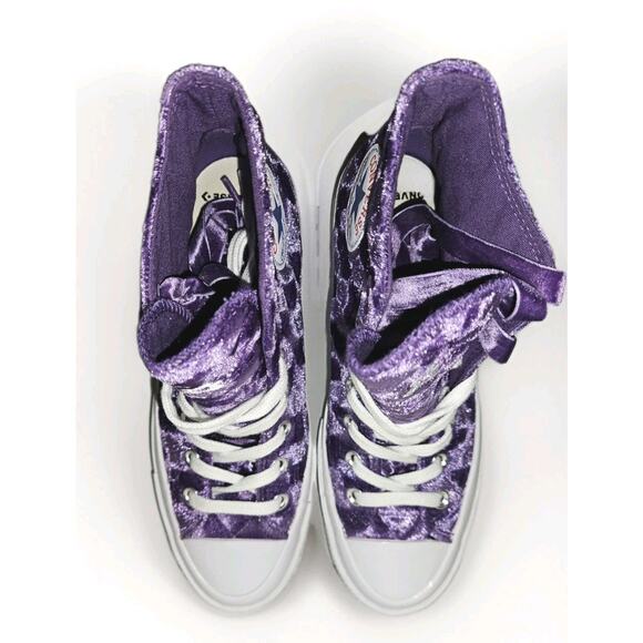 New! Converse Golf Le Fleur Chuck 70 Hi Quilted Velvet Tillandsia Purple W8 M6 - Picture 6 of 13